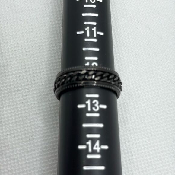 NWOT Size 12 Stainless Steel fidget, spinner band with chain - Picture 4 of 4